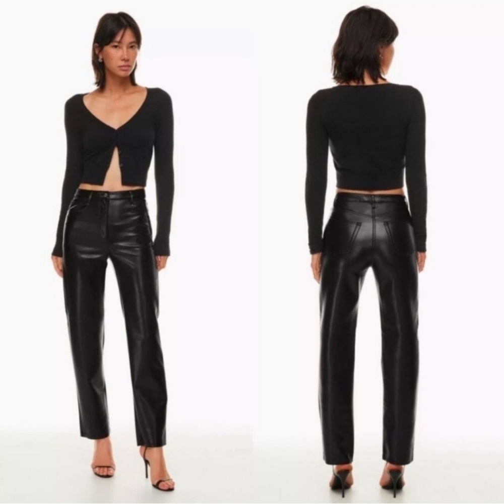 Wilfred For Aritzia The Melina High Rise Vegan Leather Pants.
